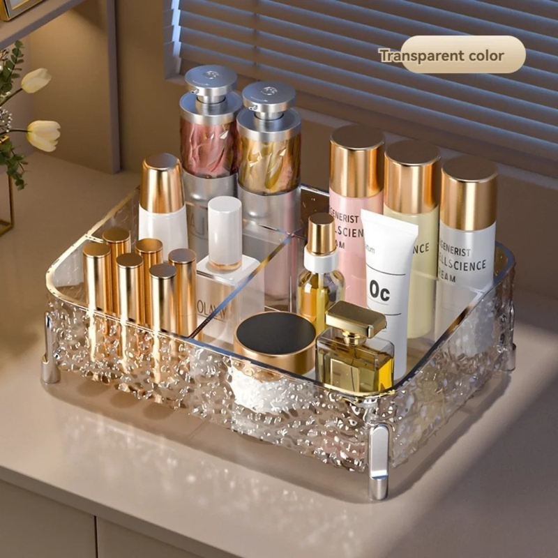 Porta Maquiagem Organizador Multiuso De Acrílico Transparente Batom Cosméticos Make 5 Divisórias
