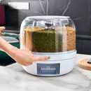 Organizador Dispenser Giratório Para Cereais Grãos Alimentos Com 6 Divisórias - WING