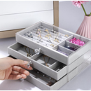 Porta Joia Acrílico Luxo com 3 Camadas- Brinco/ Anel/ Colar/ Pulseira caixa de joias de camada única